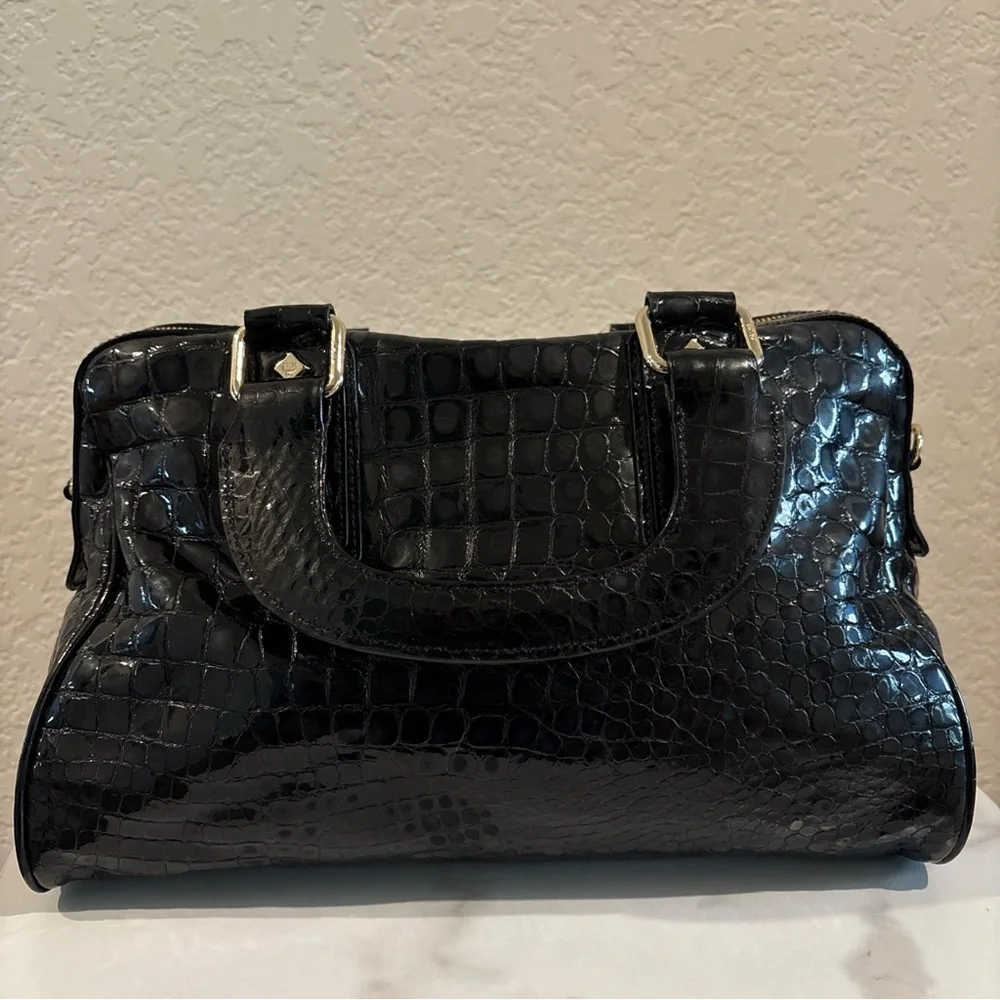 MCM Black and White Checker Satchel